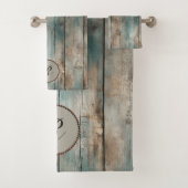 Rustiek land gedragen blauwe houten hek handdoek s (Insitu)