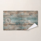 Rustiek land gedragen blauwe houten hek handdoek s (Handdoek)