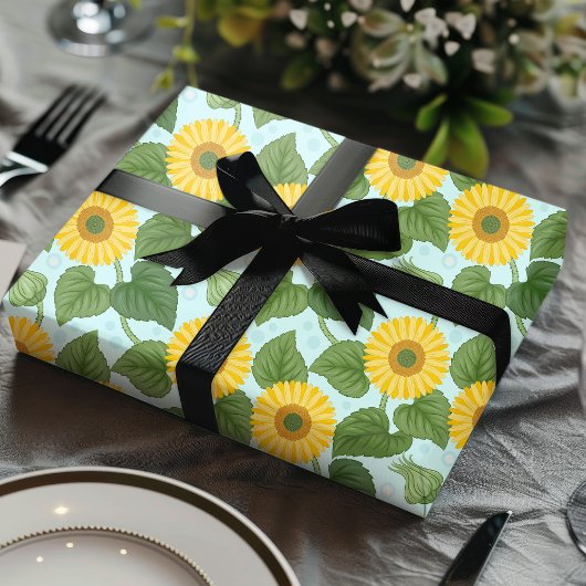 Rustiek Land Gele Zonnebloem Bloemen Cadeaupapier