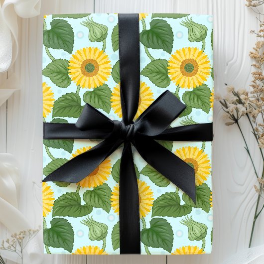 Rustiek Land Gele Zonnebloem Bloemen Cadeaupapier