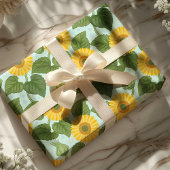Rustiek Land Gele Zonnebloem Bloemen Cadeaupapier