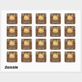 Rustiek land gepersonaliseerd Happy Thanksgiving Vierkante Sticker (Vel)