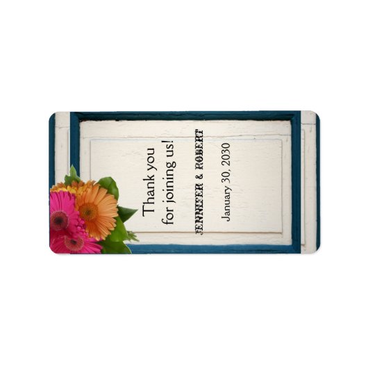 Rustiek land geschilderd hout bruiloft lippenbalse etiket (Voorkant)