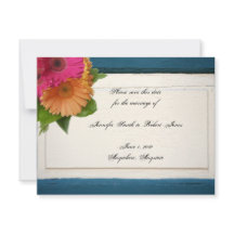 Rustiek Land Geschilderd Hout Daisies Save the Dat