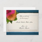 Rustiek Land Geschilderd Hout Daisies Save the Dat Save The Date (Voorkant / Achterkant)