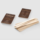 Rustiek land gesneden hout hart bruiloft programma handwaaier (Niet-gemonteerd)