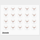 Rustiek Land Glam Bloemen & Antlers Boho Favor Ronde Sticker (Vel)
