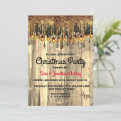 Rustiek Land goud glitter druppels Kerstfeest Kaart (Staand voorkant)