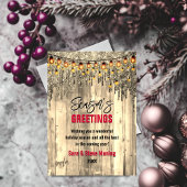 Rustiek Land goud glitter Kerstmis groet Feestdagenkaart