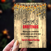 Rustiek Land goud glitter Kerstmis groet Feestdagenkaart