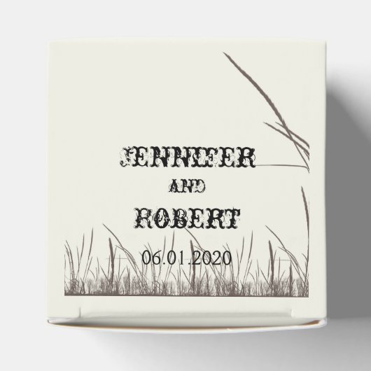 Rustiek Land Graslands Bruiloft Favor Box Bedankdoosjes (Bovenkant)