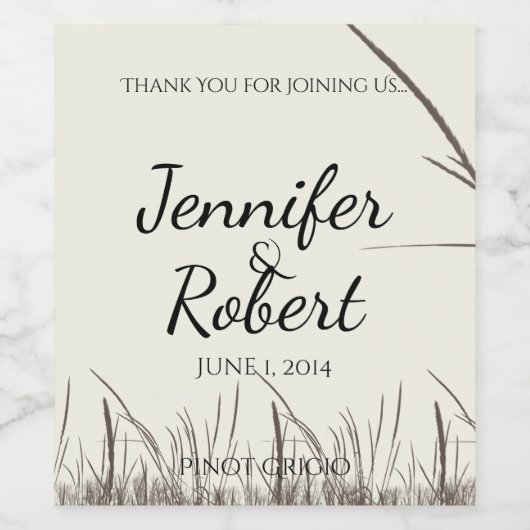 Rustiek Land Graslands Wijnlabel Wijn Etiket (Enkel label)