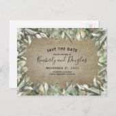 Rustiek land groen Lijst Save the Date Aankondigingskaart (Voorkant / Achterkant)
