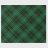 Rustiek Land Groen Wit & Zwart Plaid Kerstmis Cadeaupapier (Vlak)