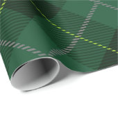 Rustiek Land Groen Wit & Zwart Plaid Kerstmis Cadeaupapier (Rol Hoek)
