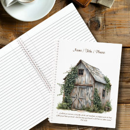 Rustiek Land Grote Gepersonaliseerde Bedrijfsspira Notitieboek