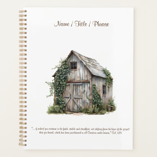 Rustiek land Grote gepersonaliseerde zaken Planner (Voorkant)