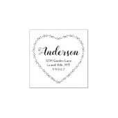 Rustiek Land Hart Familienaam Retouradres Rubberstempel (Afrduk)