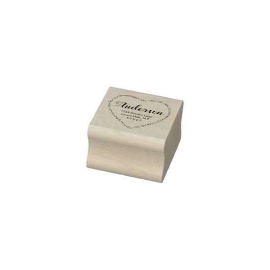 Rustiek Land Hart Familienaam Retouradres Rubberstempel (Stempel)