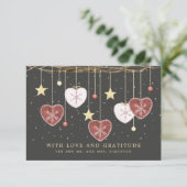 Rustiek Land Hart Sneeuwvlok Bruiloft Bedankkaart (Staand voorkant)