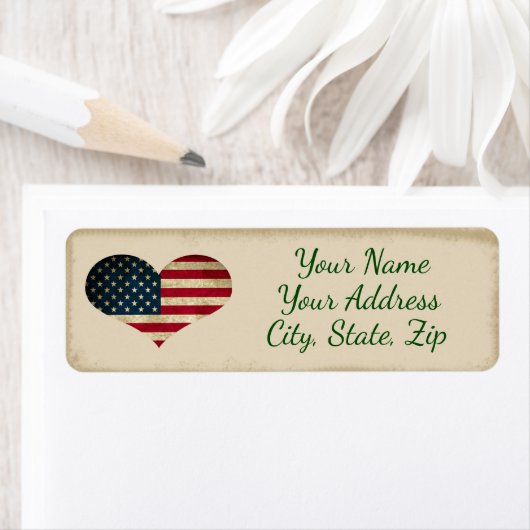 Rustiek Land Hart Vlag Retouradres Labels (Insitu)