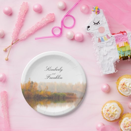 Rustiek land herfst bruiloft papieren bordje (Feest)