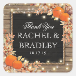 Rustiek land herfst herfst bruiloft gunst vierkante sticker