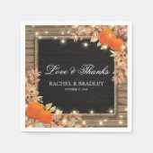 Rustiek Land Herfst Herfst Lichten Bruiloft Servet (Voorkant)