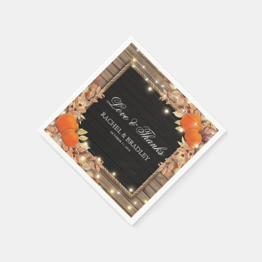 Rustiek Land Herfst Herfst Lichten Bruiloft Servet (Hoek)