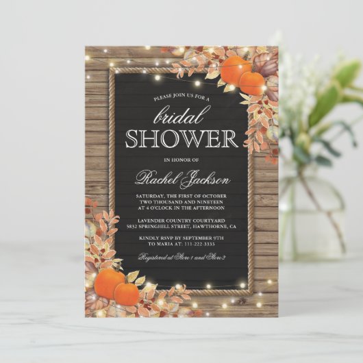 Rustiek Land Herfst Herfst Vrijgezellenfeest Kaart (Staand voorkant)