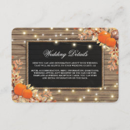 Rustiek Land Herfst Herfst Wedding Details Informatiekaartje