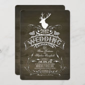 Rustiek land herten gewei schuur bruiloft kaart (Voorkant / Achterkant)