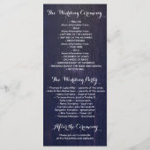 Rustiek Land Hoefijzer Kant Navy Bruiloft Programm Programmakaart (Achterkant)