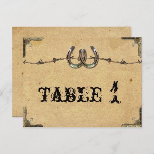 Rustiek Land Hoefijzer Prikkeltafel nummer Briefkaart (Voorkant / Achterkant)