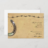 Rustiek Land Hoefijzers Barbed Response Kaart (Voorkant / Achterkant)