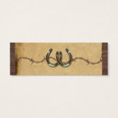 Rustiek Land Hoefijzers Bruiloft Drink Tickets Mini Visitekaartjes (Achterkant)