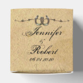 Rustiek Land Hoefijzers Bruiloft Favor Box Bedankdoosjes (Bovenkant)