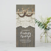 Rustiek land Hoefijzers LaceWood bruiloft programm Programmakaart (Staand voorkant)