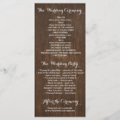 Rustiek land Hoefijzers LaceWood bruiloft programm Programmakaart (Achterkant)