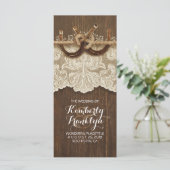 Rustiek land Hoefijzers LaceWood bruiloft programm Programmakaart (Staand voorkant)