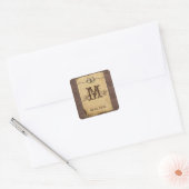 Rustiek Land Hoefijzers Monogram Sticker (Envelop)