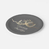 Rustiek Land Hoefijzers Paar Bruiloft Papieren Bordje (Gekanteld)