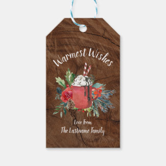 Rustiek Land Hot Chocolate Christmas Gift Label Cadeaulabel