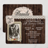 Rustiek land hout 5 jaar Jubileum uitnodiging (Voorkant / Achterkant)