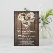 Rustiek Land Hout Bloem Hart Vrijgezellenfeest Kaart (Staand voorkant)