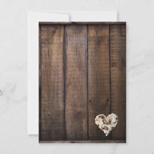 Rustiek Land Hout Bloem Hart Vrijgezellenfeest Kaart (Achterkant)