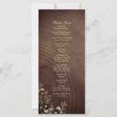 Rustiek land hout bruiloft programma (Achterkant)