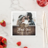 Rustiek Land Hout Burlap Kant Bruiloft Foto Servet (Insitu)