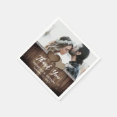 Rustiek Land Hout Burlap Kant Bruiloft Foto Servet (Hoek)