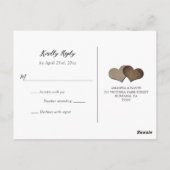 Rustiek Land Hout Burlap Kant Bruiloft RSVP Briefkaart (Achterkant)
